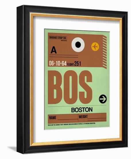 BOS Boston Luggage Tag 1-NaxArt-Framed Art Print