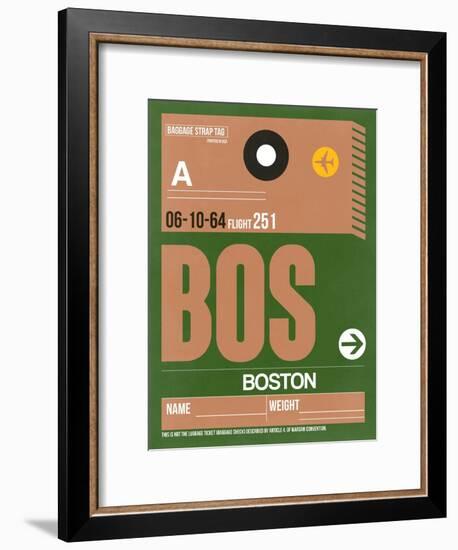 BOS Boston Luggage Tag 1-NaxArt-Framed Art Print