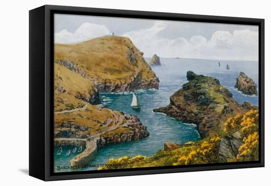 Boscastle, Entrance to Harbour-Alfred Robert Quinton-Framed Premier Image Canvas