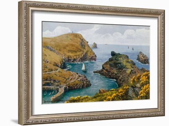 Boscastle, Entrance to Harbour-Alfred Robert Quinton-Framed Giclee Print