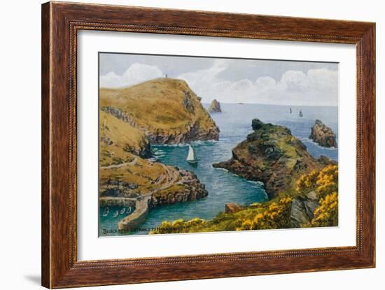 Boscastle, Entrance to Harbour-Alfred Robert Quinton-Framed Giclee Print