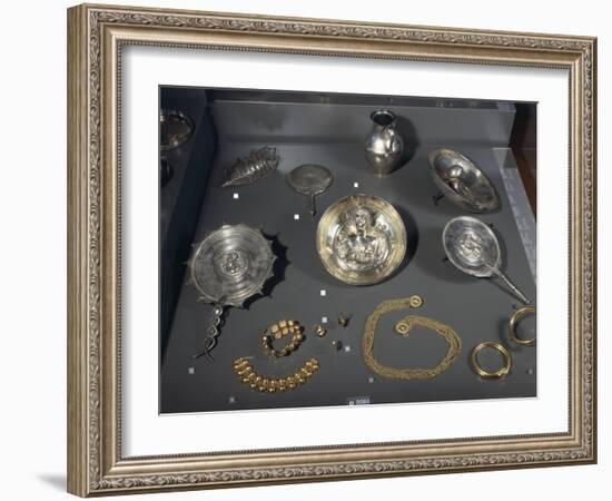 Boscoreale Treasure, Gold and Silver Tableware, Jewels and Mirrors, from Boscoreale-null-Framed Giclee Print