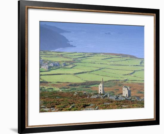 Bosigran Tin Mine Near St. Ives, West Penwith Coast, Cornwall, England, UK-John Miller-Framed Photographic Print