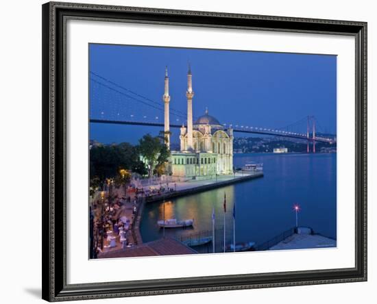 Bosphoros River Bridge and Ortakoy Camii Mosque, Ortakoy District, Istanbul, Turkey-Gavin Hellier-Framed Photographic Print