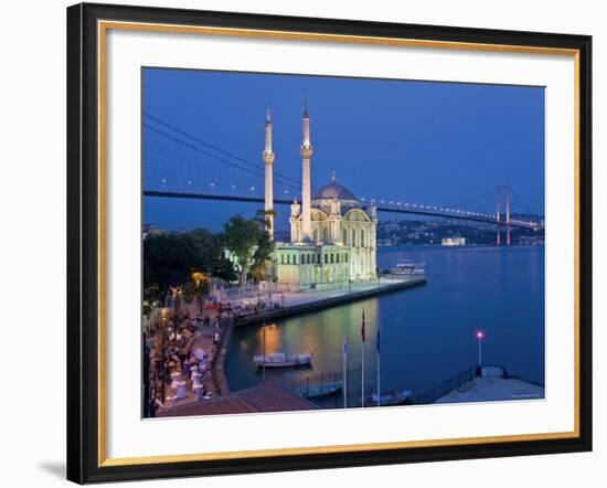 Bosphoros River Bridge and Ortakoy Camii Mosque, Ortakoy District, Istanbul, Turkey-Gavin Hellier-Framed Photographic Print