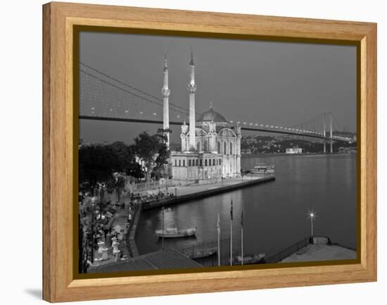 Bosphoros River Bridge and Ortakoy Camii Mosque, Ortakoy District, Istanbul, Turkey-Gavin Hellier-Framed Premier Image Canvas