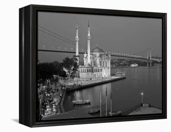 Bosphoros River Bridge and Ortakoy Camii Mosque, Ortakoy District, Istanbul, Turkey-Gavin Hellier-Framed Premier Image Canvas