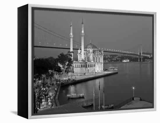 Bosphoros River Bridge and Ortakoy Camii Mosque, Ortakoy District, Istanbul, Turkey-Gavin Hellier-Framed Premier Image Canvas