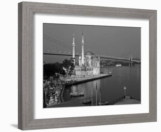 Bosphoros River Bridge and Ortakoy Camii Mosque, Ortakoy District, Istanbul, Turkey-Gavin Hellier-Framed Photographic Print