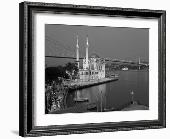 Bosphoros River Bridge and Ortakoy Camii Mosque, Ortakoy District, Istanbul, Turkey-Gavin Hellier-Framed Photographic Print