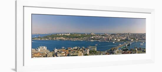 Bosphorus and Golden Horn Panorama from Galata Tower, Istanbul, Turkey-Michele Falzone-Framed Photographic Print