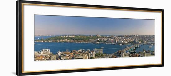 Bosphorus and Golden Horn Panorama from Galata Tower, Istanbul, Turkey-Michele Falzone-Framed Photographic Print