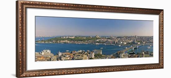 Bosphorus and Golden Horn Panorama from Galata Tower, Istanbul, Turkey-Michele Falzone-Framed Photographic Print