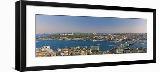 Bosphorus and Golden Horn Panorama from Galata Tower, Istanbul, Turkey-Michele Falzone-Framed Photographic Print