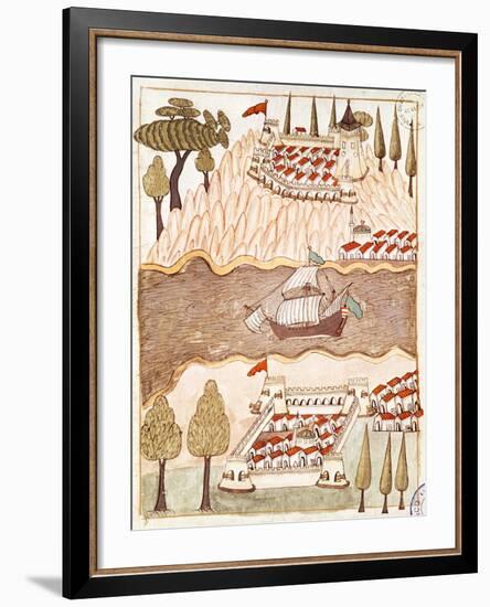 Bosphorus Fortresses, Miniature, Turkey 17th Century-null-Framed Giclee Print