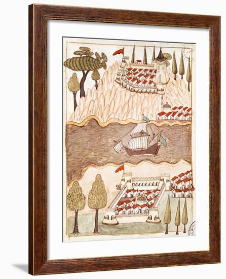 Bosphorus Fortresses, Miniature, Turkey 17th Century-null-Framed Giclee Print
