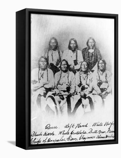 Bosse, Left Hand, White Wolf, Black Kettle, White Antelope, Bull Bear, Neva: Chiefs of Arapahoe,…-null-Framed Premier Image Canvas