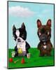 Boston and Frenchie-Brian Rubenacker-Mounted Art Print