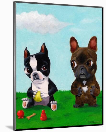 Boston and Frenchie-Brian Rubenacker-Mounted Art Print