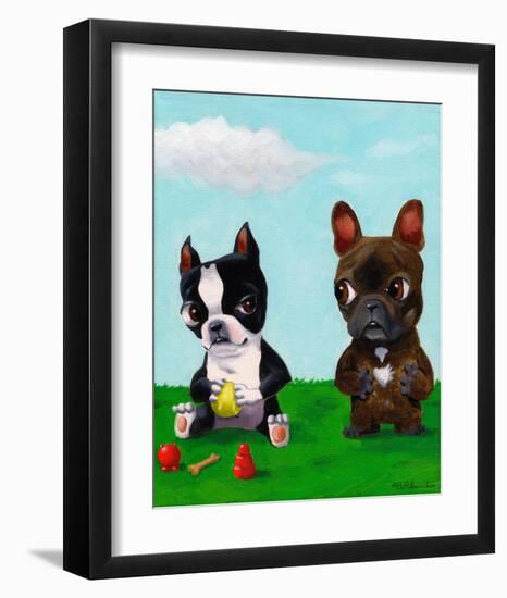 Boston and Frenchie-Brian Rubenacker-Framed Art Print