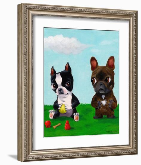 Boston and Frenchie-Brian Rubenacker-Framed Art Print