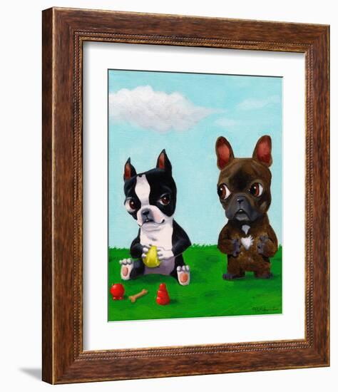 Boston and Frenchie-Brian Rubenacker-Framed Art Print