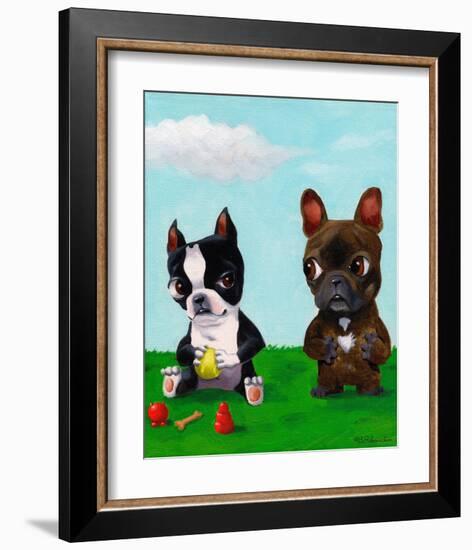 Boston and Frenchie-Brian Rubenacker-Framed Art Print