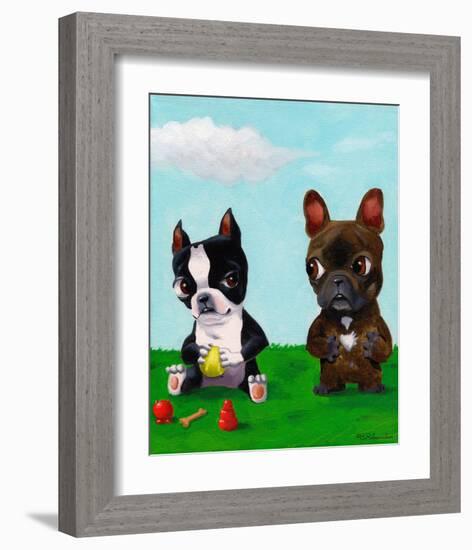 Boston and Frenchie-Brian Rubenacker-Framed Art Print