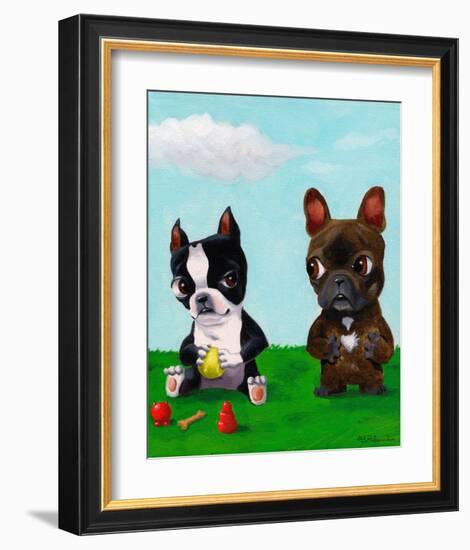 Boston and Frenchie-Brian Rubenacker-Framed Art Print