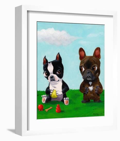 Boston and Frenchie-Brian Rubenacker-Framed Art Print