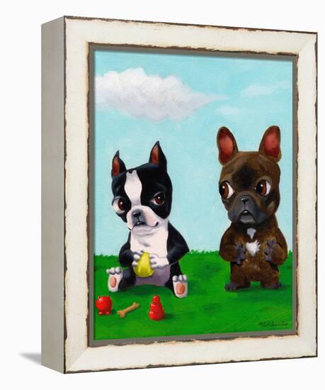 Boston and Frenchie-Brian Rubenacker-Framed Stretched Canvas