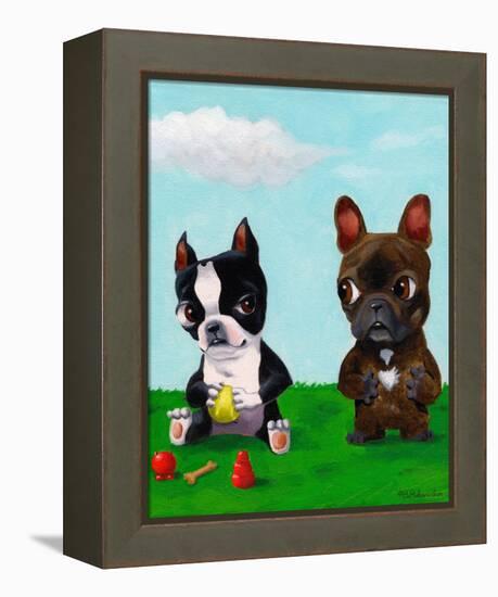 Boston and Frenchie-Brian Rubenacker-Framed Stretched Canvas