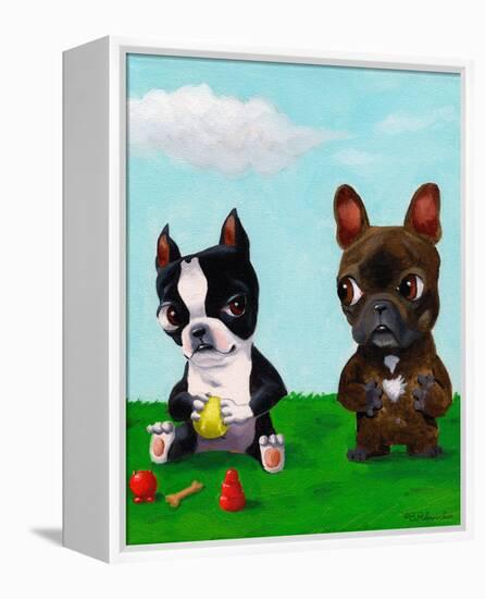 Boston and Frenchie-Brian Rubenacker-Framed Stretched Canvas