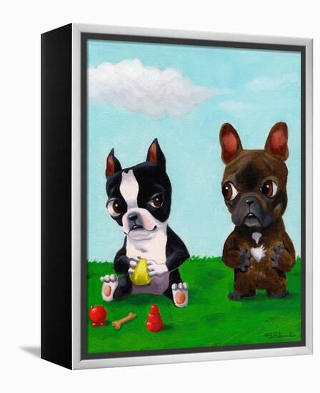 Boston and Frenchie-Brian Rubenacker-Framed Stretched Canvas