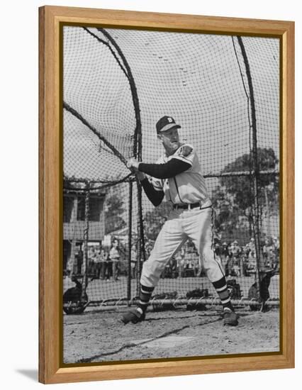 Boston Braves Bob Elliott at Bat During Spring Training-Gjon Mili-Framed Premier Image Canvas