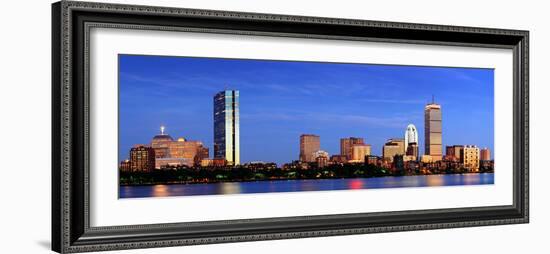 Boston City Skyline with Prudential Tower and Hancock Building and Urban Skyscrapers over Charles R-Songquan Deng-Framed Photographic Print
