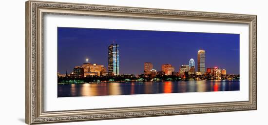 Boston City Skyline with Prudential Tower and Hancock Building and Urban Skyscrapers over Charles R-Songquan Deng-Framed Photographic Print