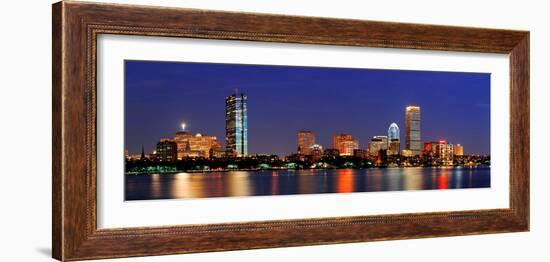 Boston City Skyline with Prudential Tower and Hancock Building and Urban Skyscrapers over Charles R-Songquan Deng-Framed Photographic Print