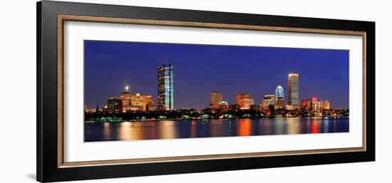 Boston City Skyline with Prudential Tower and Hancock Building and Urban Skyscrapers over Charles R-Songquan Deng-Framed Photographic Print