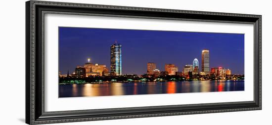 Boston City Skyline with Prudential Tower and Hancock Building and Urban Skyscrapers over Charles R-Songquan Deng-Framed Photographic Print