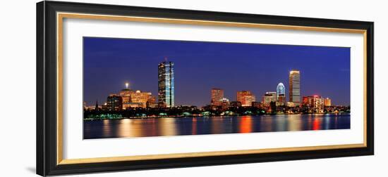 Boston City Skyline with Prudential Tower and Hancock Building and Urban Skyscrapers over Charles R-Songquan Deng-Framed Photographic Print