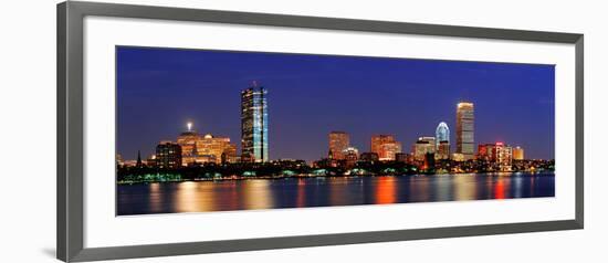 Boston City Skyline with Prudential Tower and Hancock Building and Urban Skyscrapers over Charles R-Songquan Deng-Framed Photographic Print