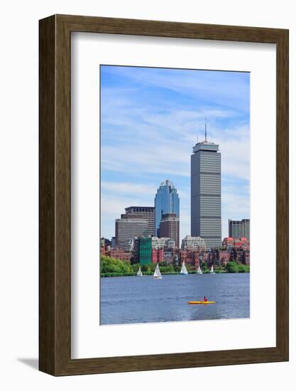 Boston City Skyline with Prudential Tower and Urban Skyscrapers over Charles River.-Songquan Deng-Framed Photographic Print