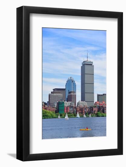 Boston City Skyline with Prudential Tower and Urban Skyscrapers over Charles River.-Songquan Deng-Framed Photographic Print