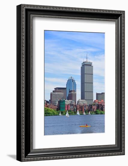 Boston City Skyline with Prudential Tower and Urban Skyscrapers over Charles River.-Songquan Deng-Framed Photographic Print