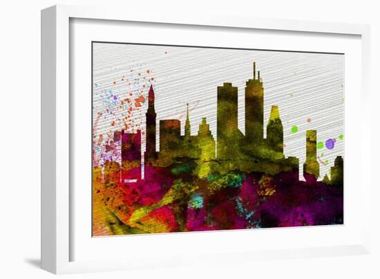 Boston City Skyline-NaxArt-Framed Art Print