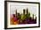 Boston City Skyline-NaxArt-Framed Art Print