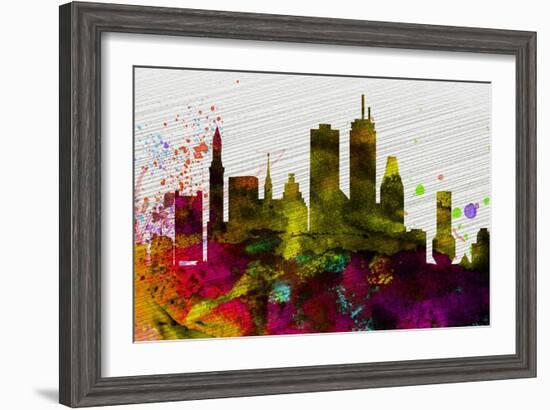 Boston City Skyline-NaxArt-Framed Premium Giclee Print