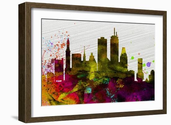 Boston City Skyline-NaxArt-Framed Premium Giclee Print