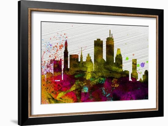 Boston City Skyline-NaxArt-Framed Premium Giclee Print